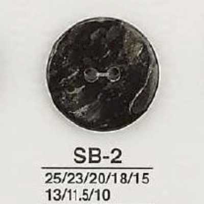 SB2 Botón de concha de nácar negra de 2 agujeros
