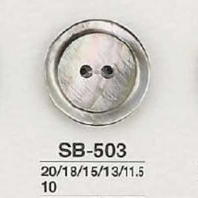 SB503 Botón de concha de nácar negra de 2 orificios