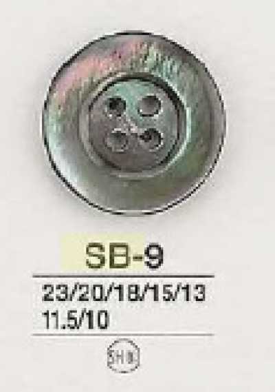 SB9 Botón de concha de nácar negra de 4 agujeros