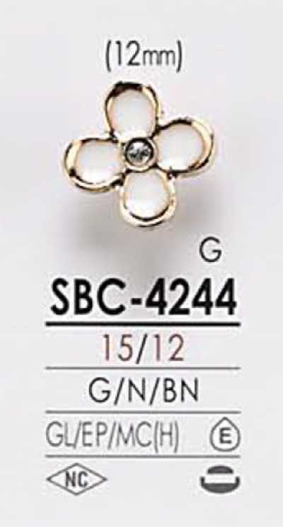 SBC4244 Botón metálico con motivo floral para teñir