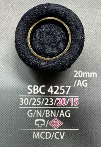 SBC4257 Botón forrado con combinación de tapa anular y poste cerrado
