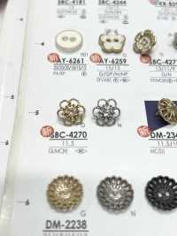 SBC4270 Botón De Metal Con Motivo Floral IRIS Foto secundaria