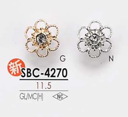 SBC4270 Botón metálico con motivo floral