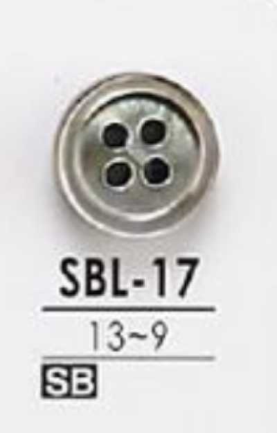 SBL17 Botón de 4 agujeros de concha de nácar negra, incoloro