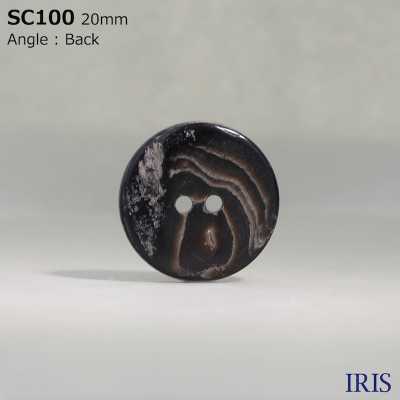 SC100 Botón Brillante De 2 Agujeros De Carcasa De Material Natural IRIS Foto secundaria