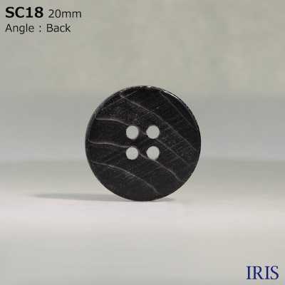 SC18 Botón Brillante De 4 Agujeros Con Carcasa De Material Natural IRIS Foto secundaria