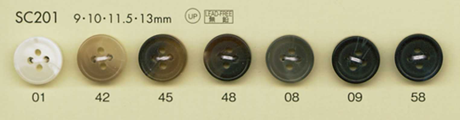 SC201 DAIYA BUTTONS Serie HYPER DURABLE resistente a impactos Botón de poliéster estilo cuerno de búfalo