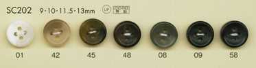 SC202 Botón de poliéster estilo cuerno de búfalo de la serie HYPER DURABLE resistente a impactos de DAIYA BUTTONS