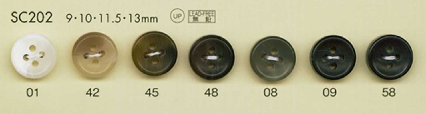SC202 Botón de poliéster estilo cuerno de búfalo de la serie HYPER DURABLE resistente a impactos de DAIYA BUTTONS