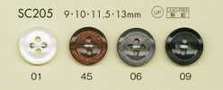 SC205 DAIYA BUTTONS Serie HYPER DURABLE resistente a impactos Botón de poliéster con aspecto de nácar