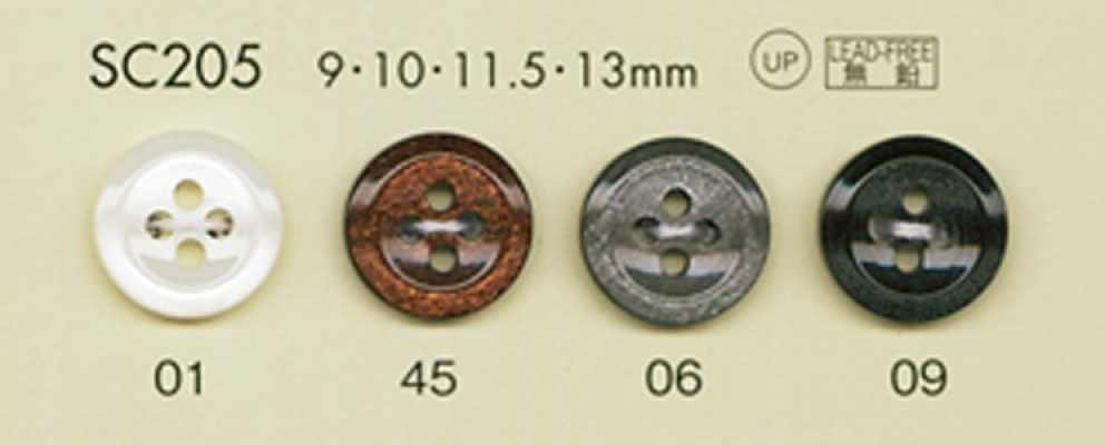SC205 DAIYA BUTTONS Serie HYPER DURABLE resistente a impactos Botón de poliéster con aspecto de nácar