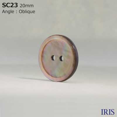 SC23 Botón Brillante De 2 Agujeros De Carcasa De Material Natural IRIS Foto secundaria