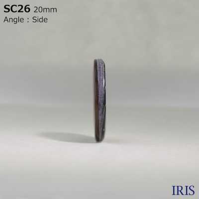 SC26 Botón Brillante De 2 Agujeros De Carcasa De Material Natural IRIS Foto secundaria