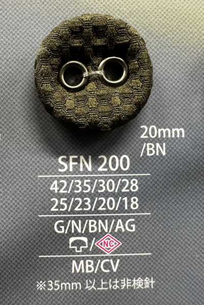SFN200 Botón forrado con casquillo de ojal y poste cerrado