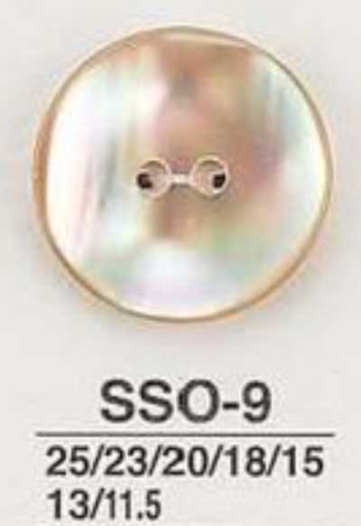 SSO9 Botón brillante de concha natural de 2 agujeros