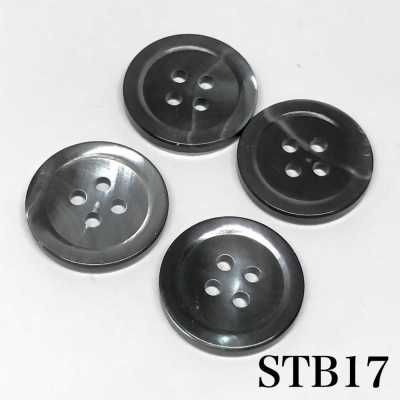 STB17 Botón de concha auténtica -Smoke-
