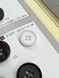 U231 [Estilo Buffalo] Botón De 4 Agujeros Con Borde, Brillante, Para Teñir NITTO Button Foto secundaria