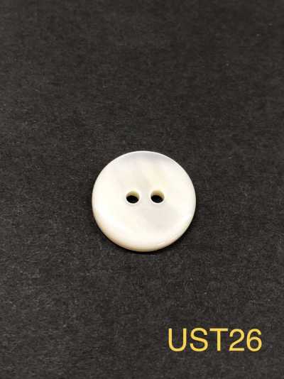 UST26 Material natural, teñido, hecho de concha Takase, frontal de 2 agujeros, botón brillante