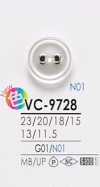 VC9728 Botón de ojal de dos agujeros teñible