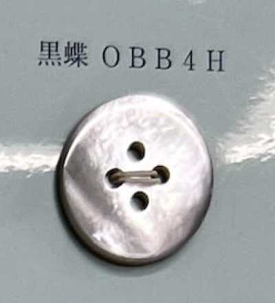OBB4H Botón de concha de labio negro sin borde de 4 orificios