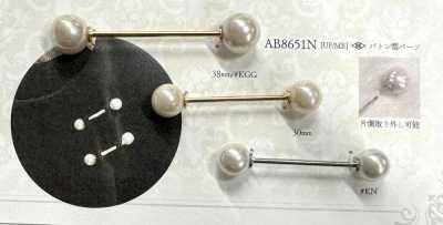 AB8651N Alfiler Baton perlado