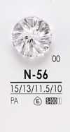N56 Botón teñido con corte diamante