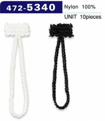 472-5340 Botón de lazo, tipo de cordón de cadena, longitud total 52 mm (10 piezas)