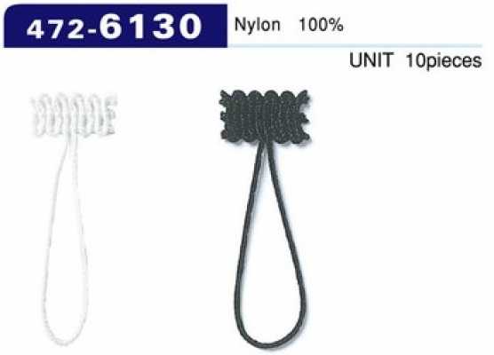 472-6130 Botón de lazo, tipo cordón trenzado, longitud total 40 mm (10 piezas)