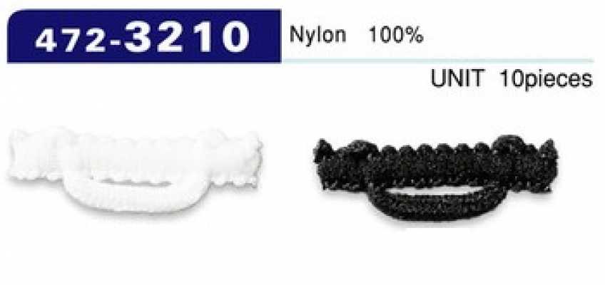 472-3210 Botón de lazo de nailon afelpado tipo horizontal 26 mm (10 piezas)