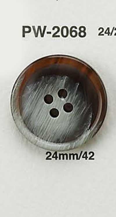 PW2068 Botón plano de imitación de cuerno de búfalo