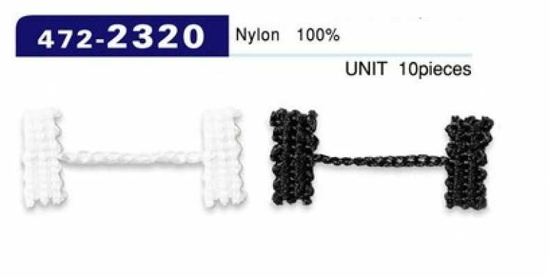 472-2320 Tope para forro de botón de lazo, tipo cordón de cadena, longitud total 33 mm (10 uds.)
