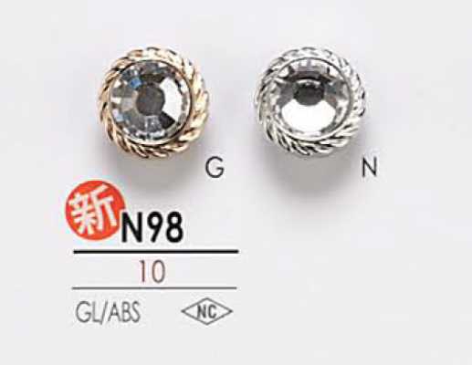 N98 Botón de piedra de cristal