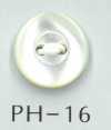 PH16 Botón de concha natural con borde y 2 agujeros