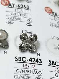 SBC4243 Botón De Metal Con Motivo Floral IRIS Foto secundaria