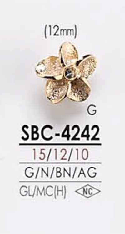 SBC4242 Botón de metal con motivo floral