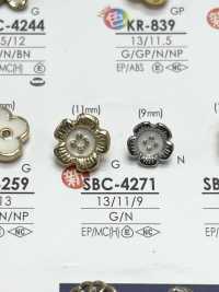 SBC4271 Motivo De Flores Para Teñir El Botón De Metal IRIS Foto secundaria