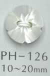 PH126 Botón de nácar con forma de flor de 2 agujeros
