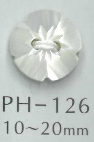PH126 Botón de nácar con forma de flor de 2 agujeros