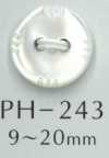 PH243 Botón de concha con diseño tallado de 2 agujeros