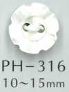 PH316 Botón de concha estilo flor de 2 agujeros