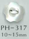 PH317 Botón de nácar con forma de flor de 2 agujeros