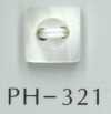 PH321 Botón de concha cuadrado acanalado de 2 orificios