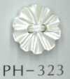 PH323 Botón de concha con forma de flor de 2 agujeros
