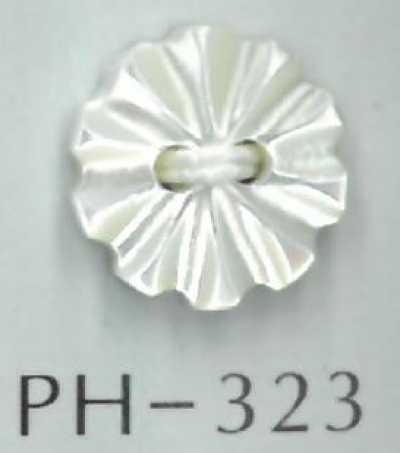 PH323 Botón de concha con forma de flor de 2 agujeros