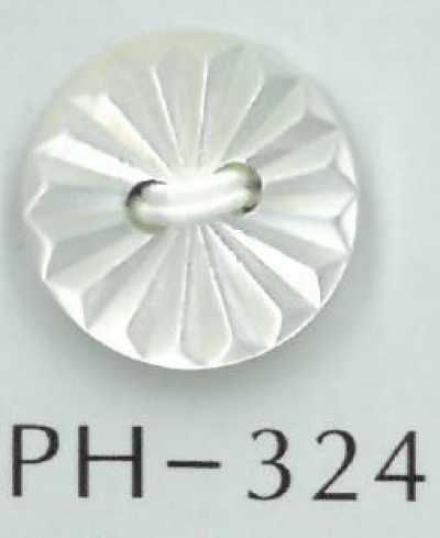 PH324 Botón de concha tallada geométrica de 2 agujeros
