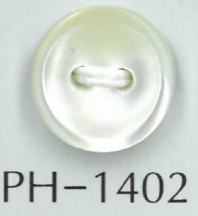 PH1402 Botón de nácar de 2 orificios con borde, grosor de 2 mm