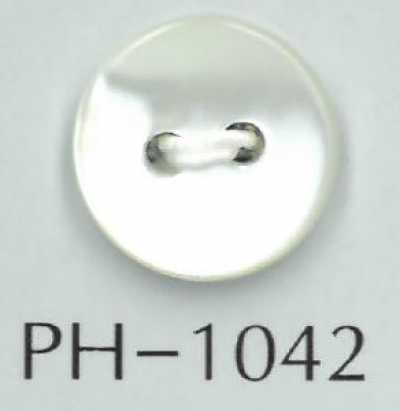 PH1042 Botón plano de concha de 2 orificios y 2 mm de grosor