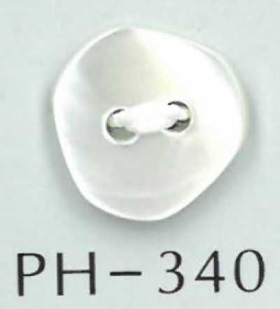 PH340 Botón de concha barroca de 2 agujeros