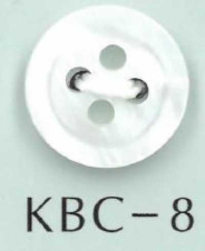 KBC-8 Botón de concha BIANCO SHELL de 4 agujeros con hendidura central