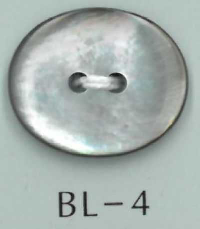 BL-4 Botón ovalado de concha de 2 agujeros